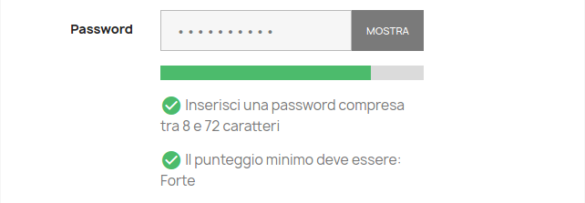 controllo sicurezza password utente prestashop