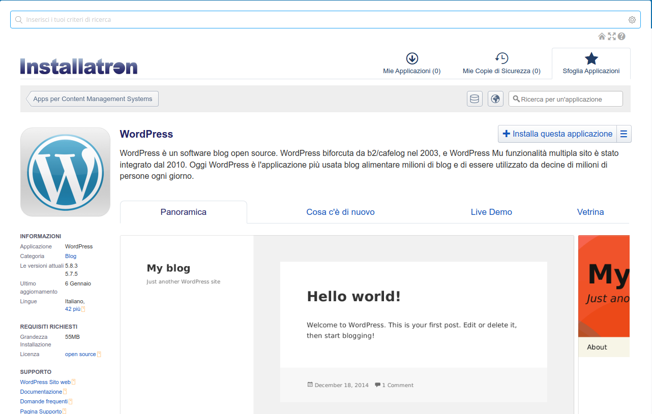 Installazione Wordpress 1