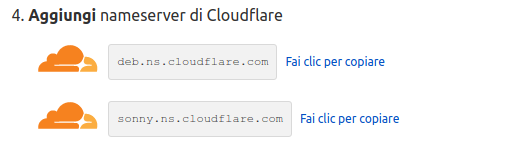 Cloudflare nuovi nameserver