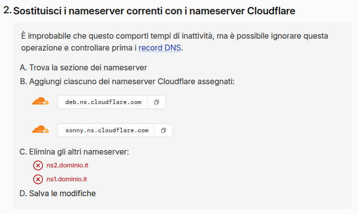 Cloudflare nuovi nameserver Cloudflare nuovi nameserver